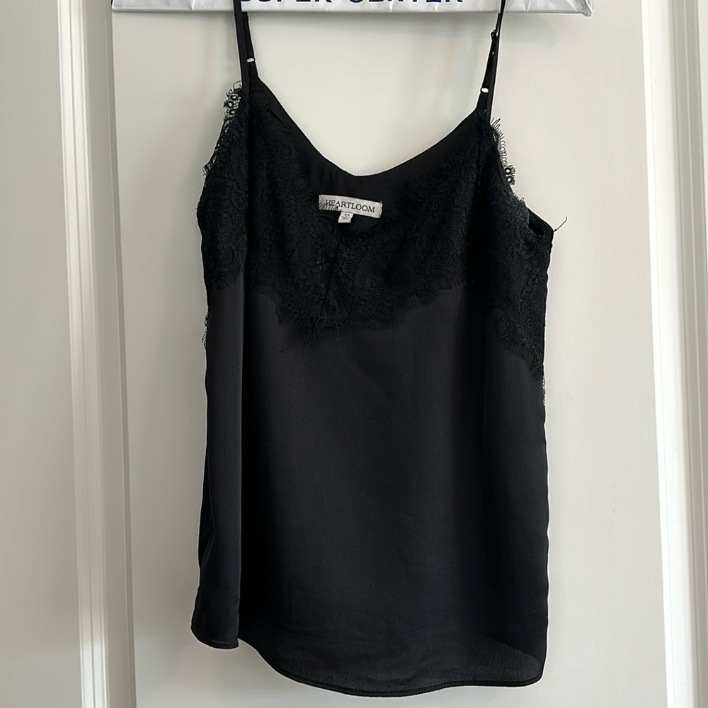 Heartloom black lace top size XS.